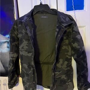 DL1961 Men's Black and Gray Camouflage Field Jacket